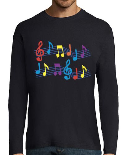 Camiseta Hombre Manga Larga camiseta negra notas musicales laTostadora - latostadora.com - Modalova