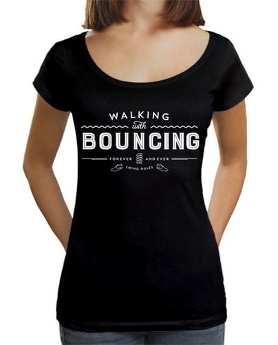 Camiseta Mujer Cuello Ancho Loose Fit Walking with bouncing forever - White laTostadora - latostadora.com - Modalova