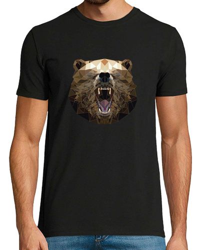 Camiseta Hombre Manga Corta Oso enfadado en diseño de low poly laTostadora - latostadora.com - Modalova