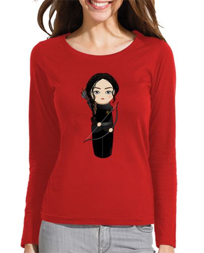Camiseta mujer Kokeshi Katniss con sinsajo (espalda) - latostadora.com - Modalova