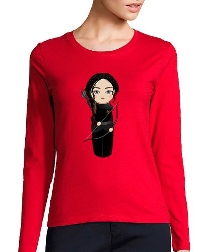 Camiseta mujer Kokeshi Katniss con sinsajo (espalda) laTostadora - latostadora.com - Modalova