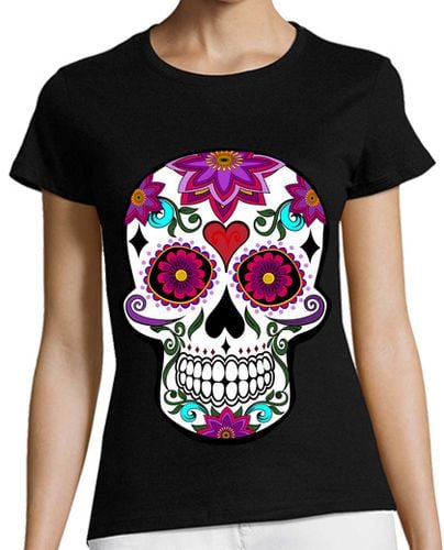 Camiseta Mujer Manga Corta Cooltee FLORAL SKULL. latostadora laTostadora - latostadora.com - Modalova