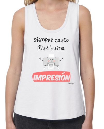 Camiseta mujer Happy Phrases - Buena Impresión Letras Negras - latostadora.com - Modalova