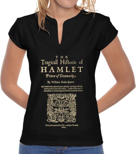 Camiseta mujer Shakespeare, Hamlet 1603 prendas oscuras - latostadora.com - Modalova