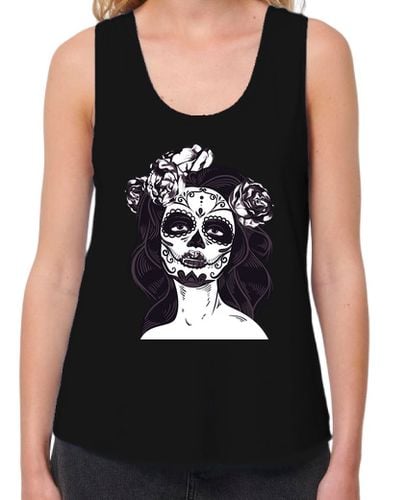 Camiseta Mujer Tirantes Loose Fit Catrina Skull laTostadora - latostadora.com - Modalova