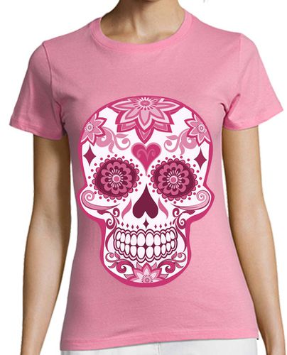 Camiseta mujer Cooltee Calavera floral rosa . Solo disponible en latostadora laTostadora - latostadora.com - Modalova