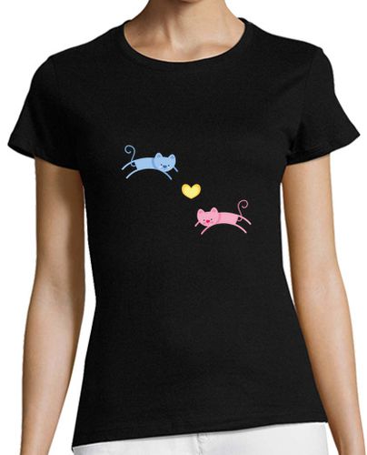 Camiseta Mujer Manga Corta gatos felices laTostadora - latostadora.com - Modalova