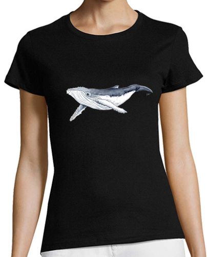 Camiseta Mujer Manga Corta Camiseta Bebe ballena yubarta - Mujer, manga corta, negra, calidad premium laTostadora - latostadora.com - Modalova