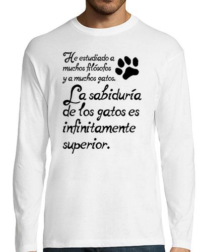 Camiseta Hombre Manga Larga La sabiduría de los gatos laTostadora - latostadora.com - Modalova