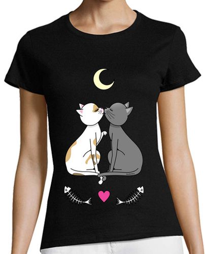 Camiseta mujer Gatos enamorados kawaii - latostadora.com - Modalova