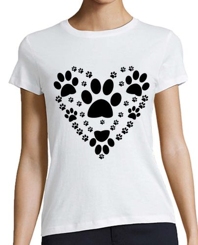 Camiseta mujer Corazón de patas de perro - latostadora.com - Modalova