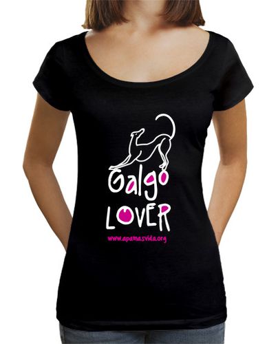 Camiseta Mujer Cuello Ancho Loose Fit GALGO LOVER FUCSIA BLANCO laTostadora - latostadora.com - Modalova