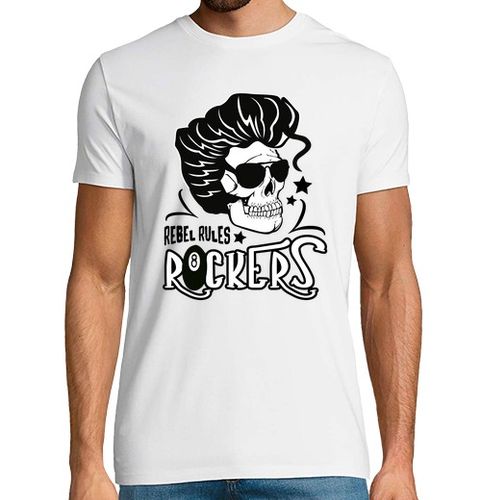 Camiseta Hombre Manga Corta Camiseta Rockabilly Music Psychobilly Skull Rockers Vintage USA laTostadora - latostadora.com - Modalova