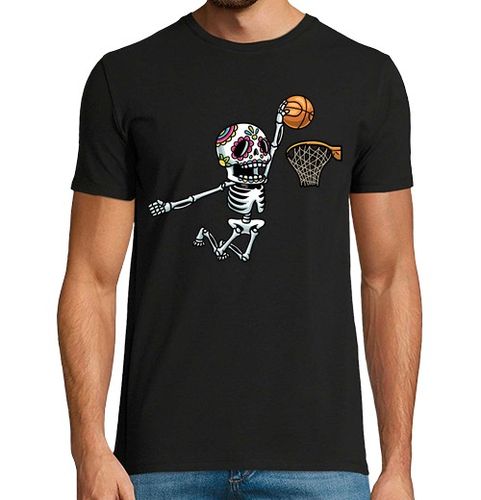 Camiseta Hombre Manga Corta esqueleto de calavera de azúcar jugando laTostadora - latostadora.com - Modalova