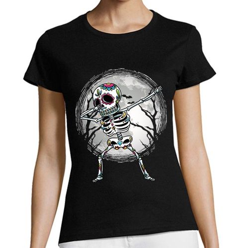 Camiseta Mujer Manga Corta dabbing calaveras de azúcar esqueletos laTostadora - latostadora.com - Modalova