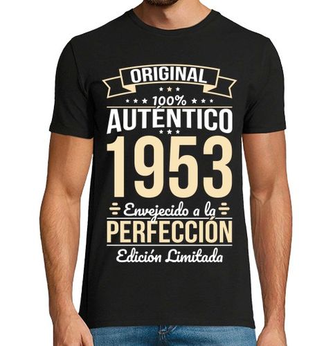 Camiseta Hombre Manga Corta 1953 - 71 años Original Perfección laTostadora - latostadora.com - Modalova