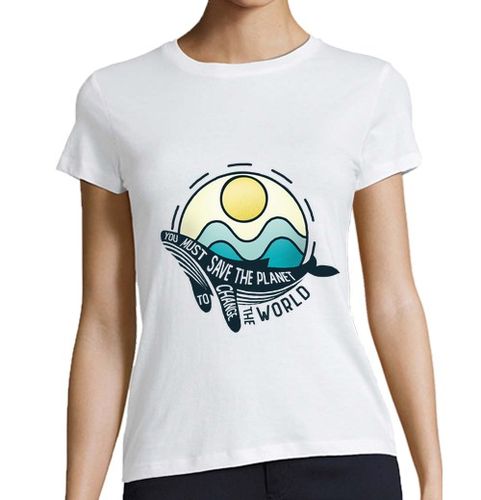 Camiseta Mujer Manga Corta Save the planet, change the world laTostadora - latostadora.com - Modalova