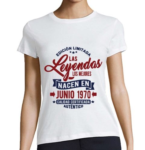 Camiseta Mujer Manga Corta Las leyendas nacen en junio 1970 laTostadora - latostadora.com - Modalova