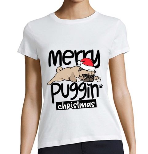 Camiseta Mujer Manga Corta feliz navidad puggin laTostadora - latostadora.com - Modalova