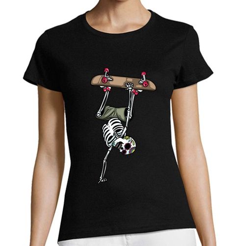 Camiseta Mujer Manga Corta patinador calaveras de azúcar esqueleto laTostadora - latostadora.com - Modalova