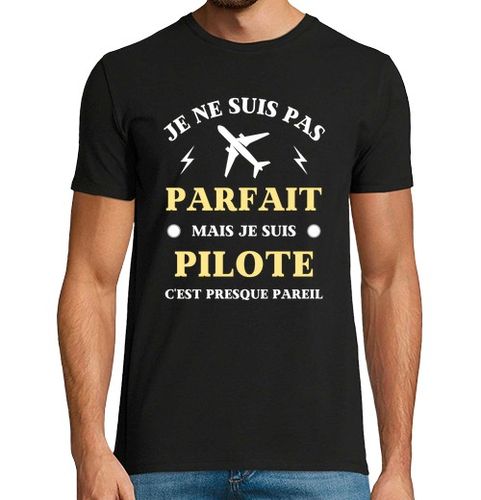 Camiseta Hombre Manga Corta no perfecto piloto avión humor aviador laTostadora - latostadora.com - Modalova