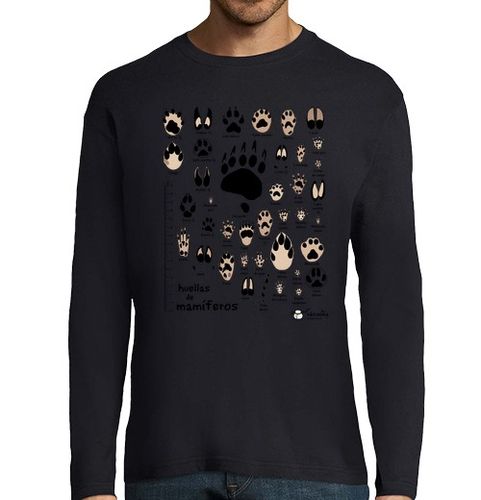 Camiseta Hombre Manga Larga Huellas de mamíferos ibéricos n. común laTostadora - latostadora.com - Modalova