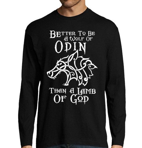 Camiseta Hombre Manga Larga Lobo de Odin (Vikings) laTostadora - latostadora.com - Modalova