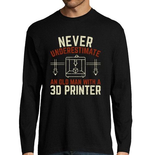 Camiseta Hombre Manga Larga impresión de impresora 3d anciano laTostadora - latostadora.com - Modalova