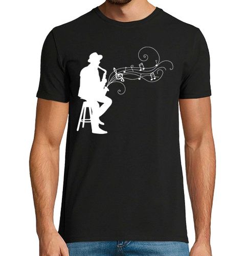 Camiseta Hombre Manga Corta Saxo Jazz Blanco laTostadora - latostadora.com - Modalova