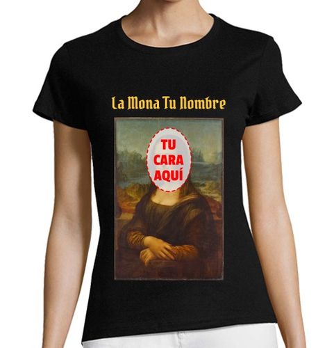 Camiseta Mujer Manga Corta Mona Lisa con tu cara laTostadora - latostadora.com - Modalova