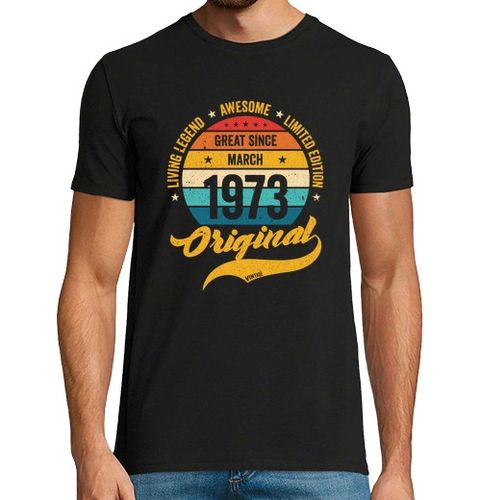 Camiseta Hombre Manga Corta Retro 50 Years March 1973 Birthday Vintage Bday Classic laTostadora - latostadora.com - Modalova