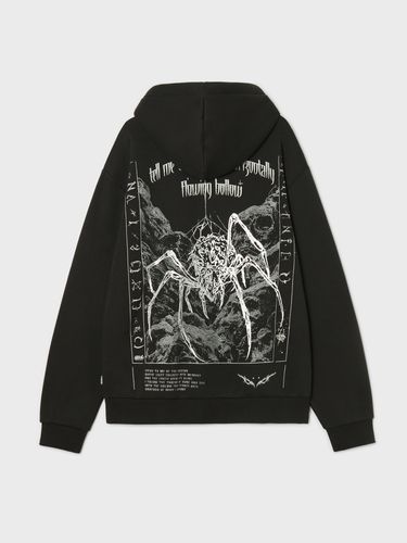 Sudadera negra con capucha y estampado - Cropp - Modalova