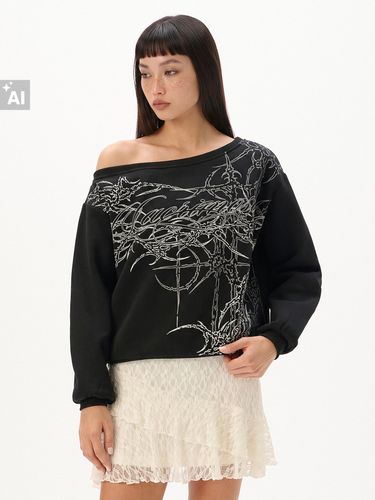 Cropp - Sudadera estampada - Negro - Cropp - Modalova