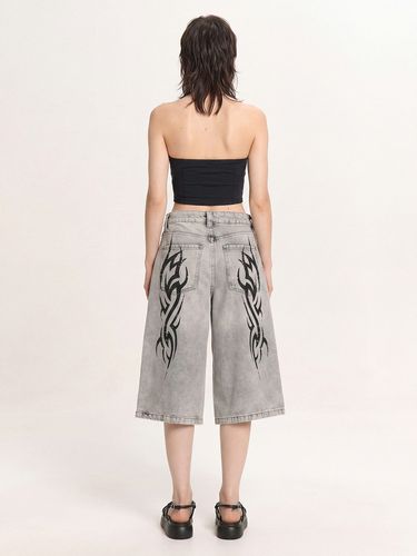 Vaqueros cortos con estampado - Cropp - Modalova