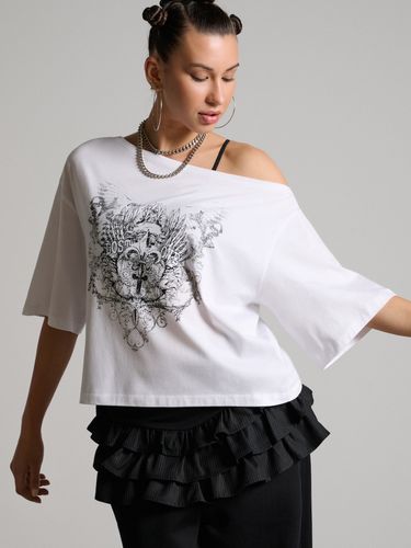 Camiseta blanca con estampado - Cropp - Modalova