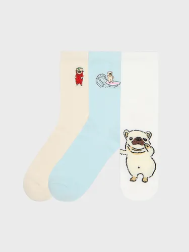 Pack de 3 pares de calcetines con motivos - Cropp - Modalova