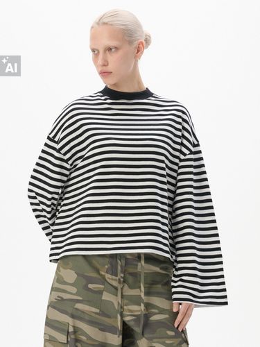 Camiseta de manga larga a rayas - Cropp - Modalova