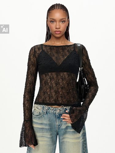 Cropp - Blusa de encaje - Negro - Cropp - Modalova