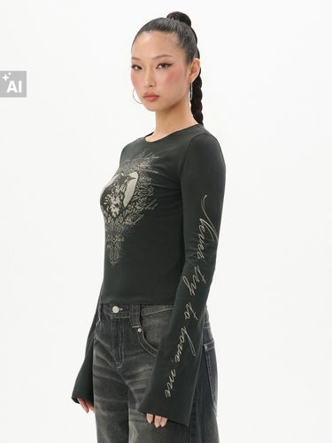 Camiseta de manga larga estampada - Cropp - Modalova