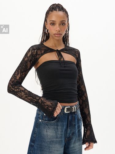 Cropp - Blusa de encaje - Negro - Cropp - Modalova