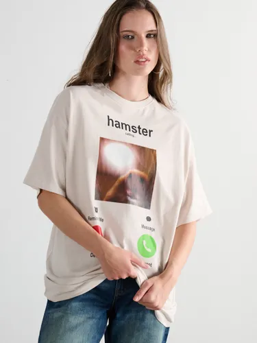 Cropp - Camiseta estampada - nude - Cropp - Modalova