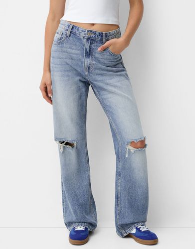 Jeans 90'S Wide Leg Rotos Mujer 36 - Bershka - Modalova