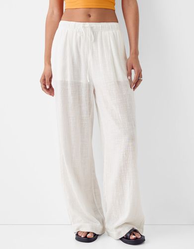 Pantalón Wide Leg Rústico Mujer L - Bershka - Modalova