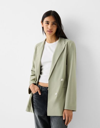 Blazer Fluida Slim Fit Mujer M - Bershka - Modalova