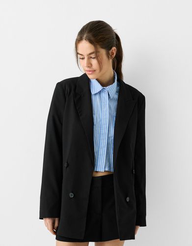 Blazer Fluida Slim Fit Cruzada Mujer Xs - Bershka - Modalova