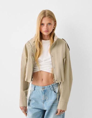 Cazadora Algodón Cropped Mujer L - Bershka - Modalova