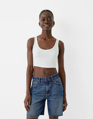 Bershka Bermuda Denim Mujer 34 Azul - Bershka - Modalova