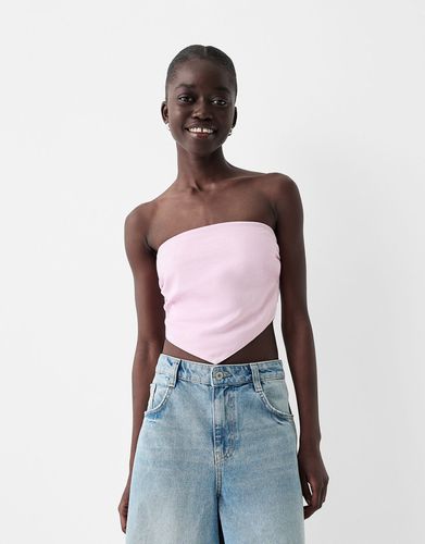 Top Pañuelo Con Lino Mujer L - Bershka - Modalova