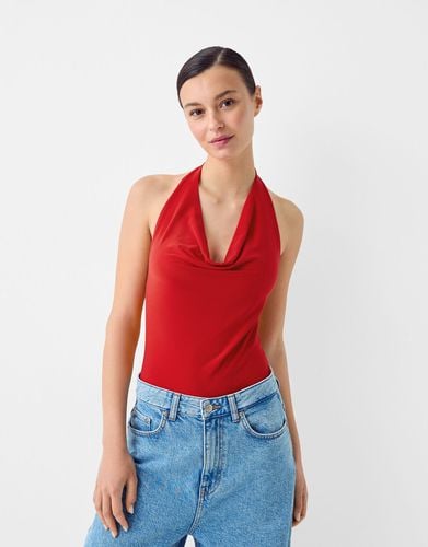 Body Halter Drapeado Mujer M - Bershka - Modalova