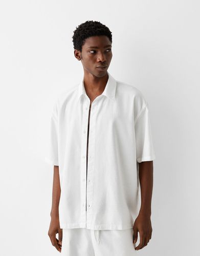 Camisa Manga Corta Rústica Hombre L - Bershka - Modalova